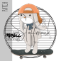 Preview: Patch / Aufnäher  - Skater Bär - Streifen mit Text